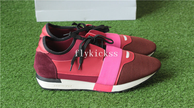 Balenciaga Race Runner Trainers Red Pink